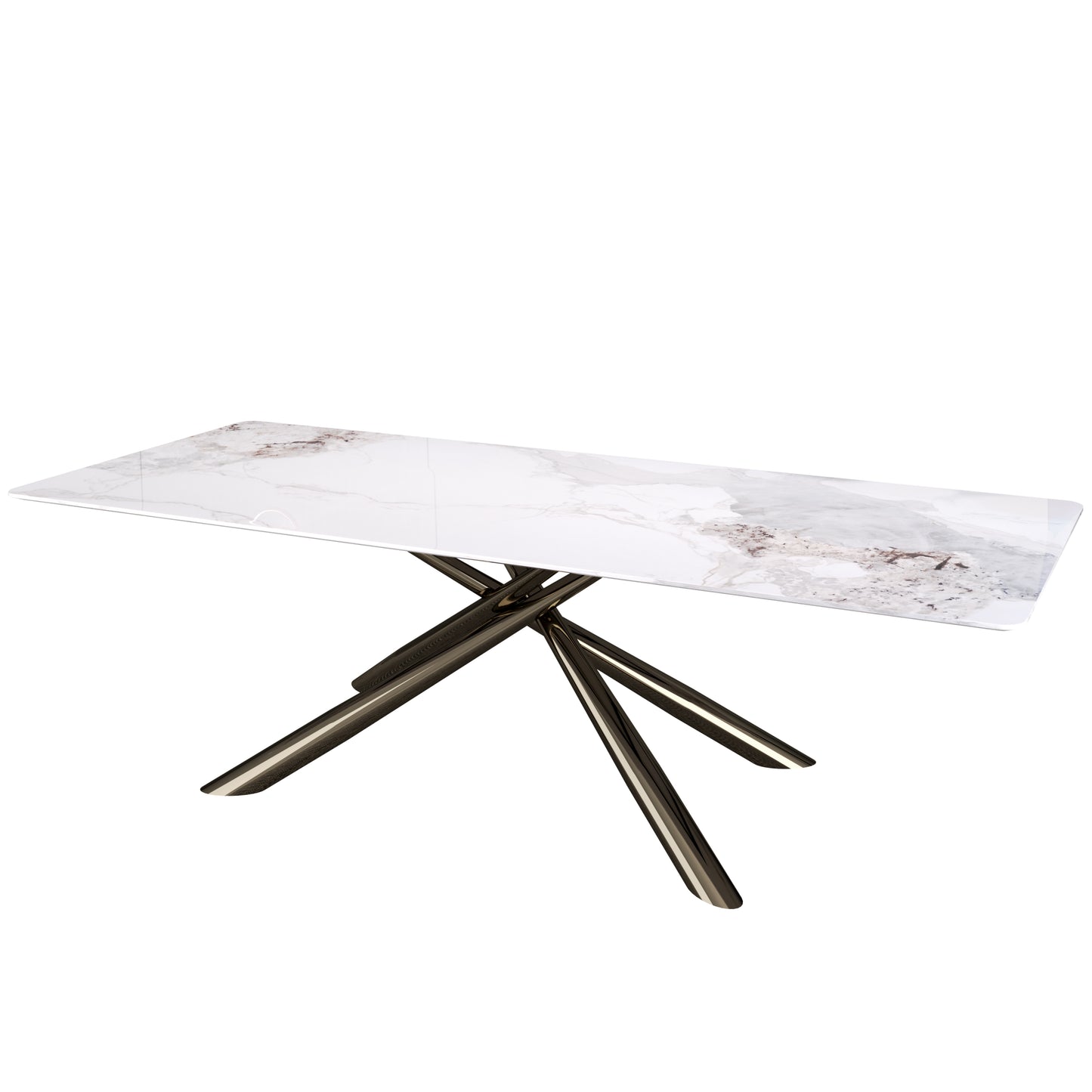 OKATOMA White Sintered Stone Dining Table