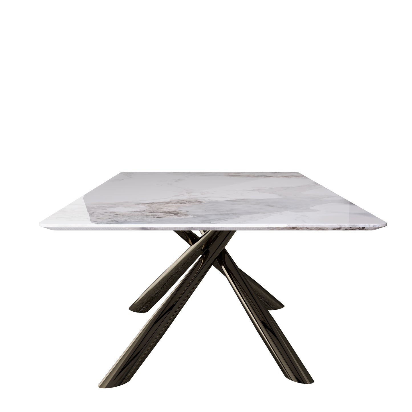 OKATOMA White Sintered Stone Dining Table