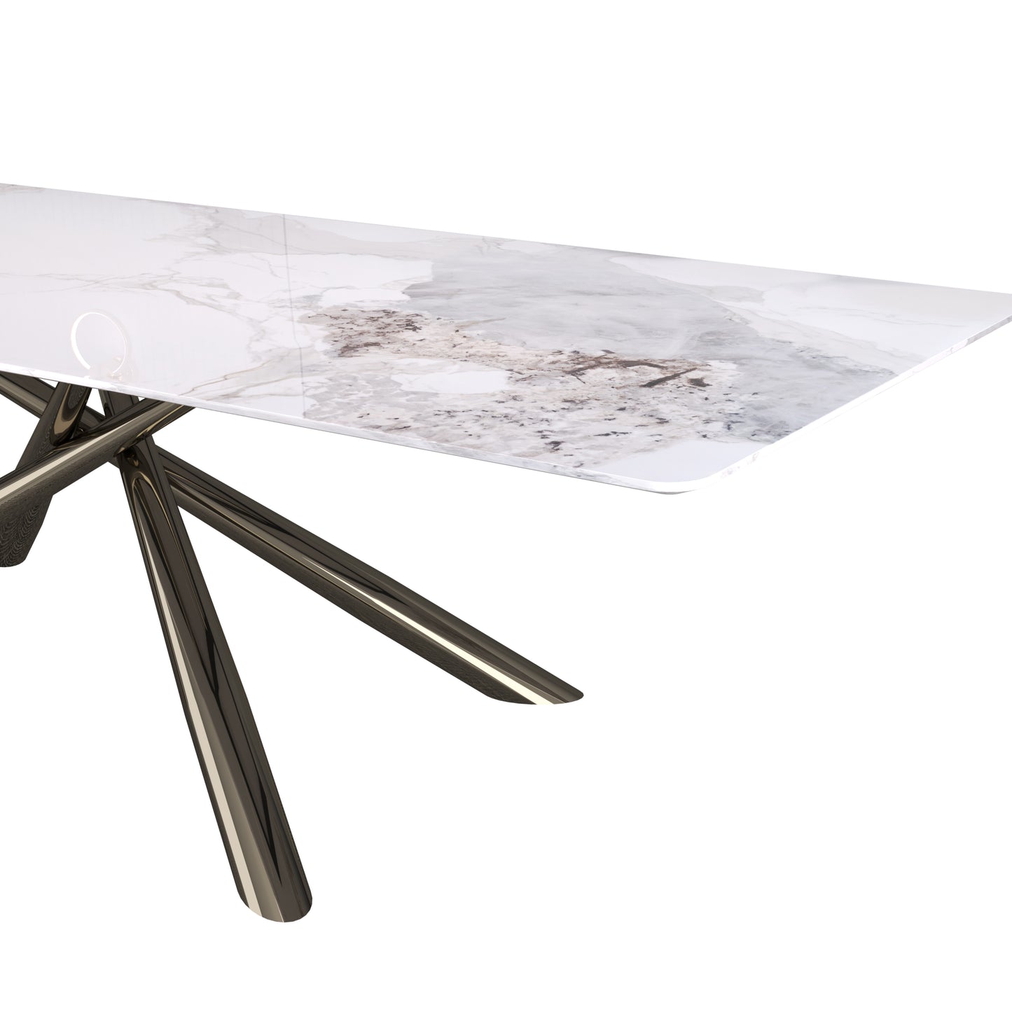 OKATOMA White Sintered Stone Dining Table